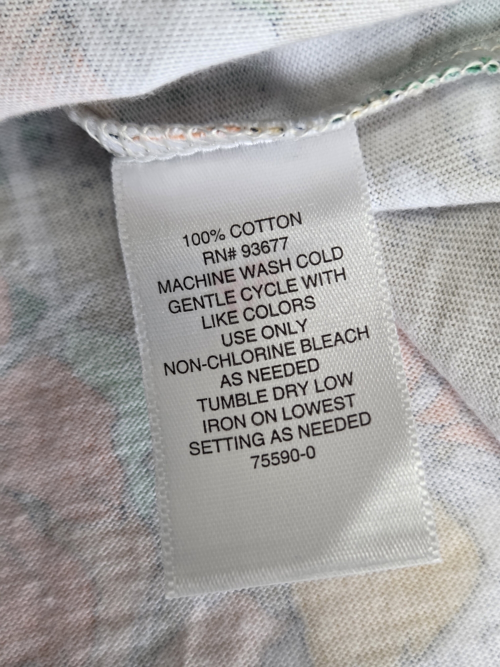 Liz Claiborne Floral Short Sleeve Tee in Beige, Orange & Green - Picture 5 of 9